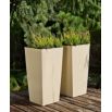 Doniczka kwadratowa wysoka Finezja + wkład - 19 cm - rattan cappuccino