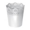 Osłonka z koronkowym wykończeniem, ażurowa Lace - 18 cm - biała