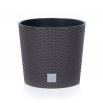 Doniczka okrągła + wkład Rato round - 20 cm - umbra, ciemny brąz