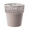 Osłonka z koronkowym wykończeniem, ażurowa Naturo - 17,5 cm - mocca