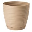 Doniczka okrągła + podstawka Sahara petit - 19 cm - cafe latte