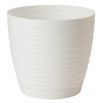 Doniczka okrągła + podstawka Sahara petit - 19 cm - biała