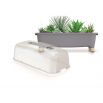 Domowy ogród z drewnianym akcentem z pokrywą - Szklarenka domowa Respana Planter - 77 cm - kamienny szary