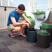 Doniczka okrągła średnia - śr. 36 cm - Cylinder Planter - antracyt