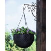 Doniczka wisząca - śr. 35 cm - rattanowa - antracyt