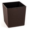 Doniczka kwadratowa Juka - 30 cm - rattan mokka