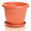 Doniczka zewnętrzna Terra śr. 15 cm + podstawka - terakota