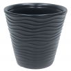 Doniczka okrągła Wave - lekka i ozdobna - 35 cm - antracyt