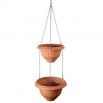 Dwupoziomowe doniczki wiszące - Roma - 25 + 30 cm - terakota