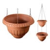 Dwupoziomowe doniczki wiszące - Roma - 25 + 30 cm - terakota