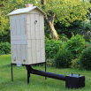 Wędzarnia ogrodowa drewniana - dwukomorowa - 50 x 50 x 140 cm - surowa - ZESTAW