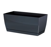 Doniczka podłużna + podstawka Coubi - Ziołówka - 24 x 12 cm - grafit