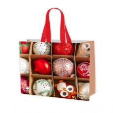 Torba z motywem świątecznym - 55 x 40 x 30 cm - Bombki choinkowe