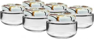 Małe ozdobne słoiczki 140 ml z kolorową zakrętką- Maluszek - śr. 66 mm - zestaw 6 sztuk