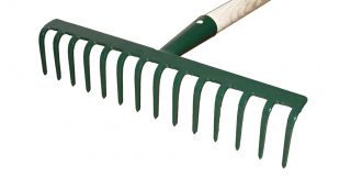 Grabie stalowe 16 zębów z trzonkiem drewnianym 130 cm