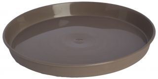 Podstawka drewnopodobna okrągła Elba - 19 cm - szarobeżowa