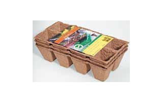 Donice torfowe z torfową ziemią pęczniejącą - kwadratowe 4x4 cm - 24 sztuk