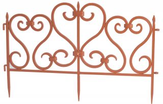 Płotek ogrodowy ozdobny, wys. 30 cm - 2,45 m - terakota