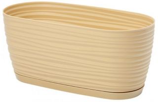 Doniczka podłużna + podstawka Sahara petit - 27 x 13 cm - bawarka