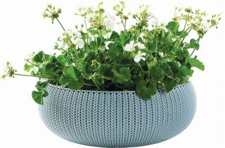 Doniczka niska Cozies - misa - śr. 54 cm - niebieska