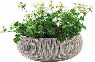 Doniczka niska Cozies - misa - śr. 54 cm - piaskowa