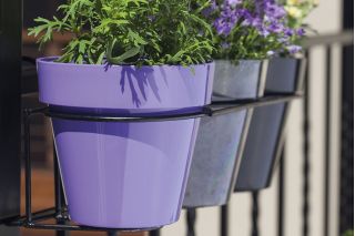 Kosz metalowy potrójny + zestaw 3 osłonek okrągłych Ibiza - 18 cm - jagodowy