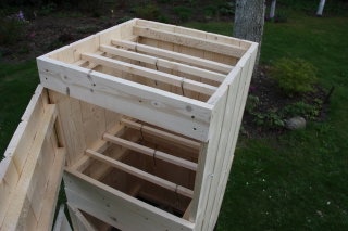 Wędzarnia ogrodowa drewniana - dwukomorowa - 50 x 50 x 100 cm - surowa - ZESTAW