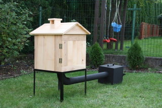 Wędzarnia ogrodowa z olchy - 50 x 50 x 50 cm - surowa