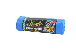 Worki na śmieci niebieskie - 35 litrów - 20 szt. - LDPE/HDPE