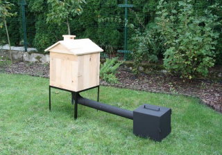 Wędzarnia ogrodowa z olchy - 50 x 50 x 50 cm - surowa