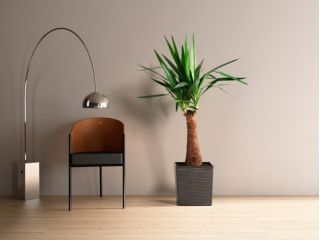 Doniczka kwadratowa Juka - 25 cm - dłuto frappe