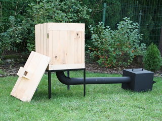 Wędzarnia ogrodowa z olchy - 50 x 50 x 60 cm - surowa