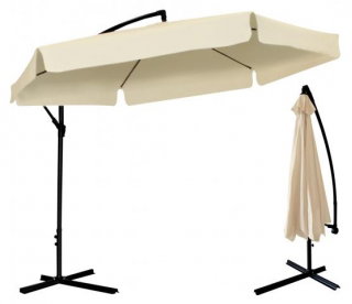 Parasol ogrodowy - Banana - beżowy - śr. 300 cm + pokrowiec GRATIS
