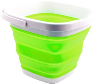 Składane, silikonowe wiaderko - 10 litrów - zielone