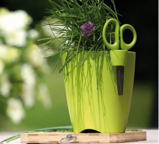 Doniczka do ziół okrągła Limes Uno - śr. 13 cm - oliwka
