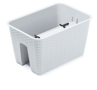 Doniczka do montowania na balustradzie/poręczy Ratolla - 40 cm - biała