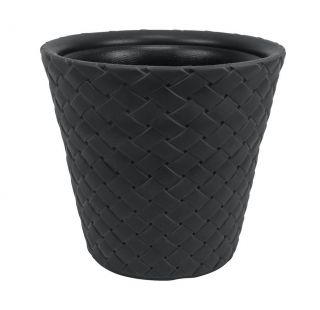 Doniczka okrągła Matuba - lekka i ozdobna - 35 cm - antracyt