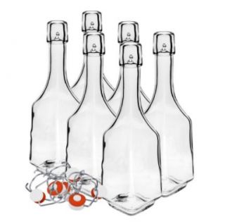 Zestaw butelek na nalewki, soki i syropy z kapslem hermetycznym - 500 ml - 6 szt.