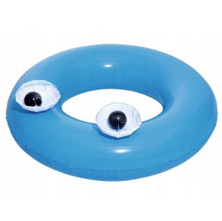 Koło plażowe dmuchane - Duże oczy - niebieski - 91 cm