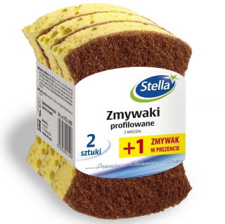 Zmywaki profilowane z miedzią - 2 szt. + 1 szt. GRATIS