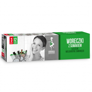 Woreczki z suwakiem - 3 l - box - 12 szt.