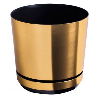 Doniczka okrągła Dekor - 16 cm - mosiężny