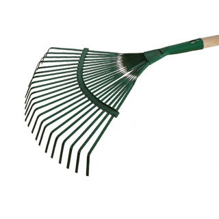 Grabie do liści z taśmy z trzonkiem drewnianym 130 cm