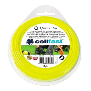 Linka tnąca do podkaszarki, żyłka tnąca - 2,0mm, 15m - kwadratowa - CELLFAST