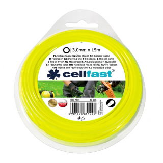 Linka tnąca do podkaszarki, żyłka tnąca - 3,0mm, 15m - okrągła - CELLFAST