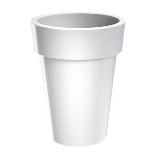Lekka doniczka okrągła wysoka Lofly Slim - 20 cm - biała