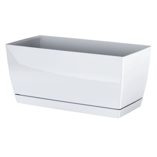 Doniczka podłużna + podstawka Coubi - Ziołówka - 24 x 12 cm - biała
