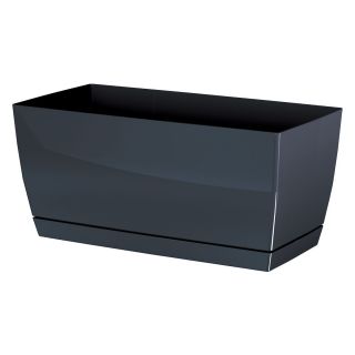 Doniczka podłużna + podstawka Coubi - Ziołówka - 24 x 12 cm - grafit
