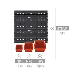 Zestaw kuwet, pojemników na narzędzia - 24 kuwet + tablica - NTBNP2