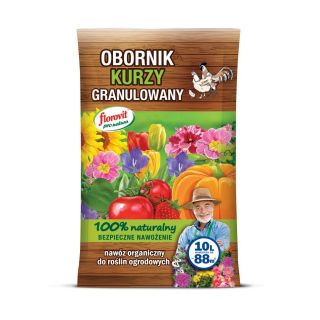 Obornik kurzy granulowany - 100% ekologiczny - Florovit - 10 litrów